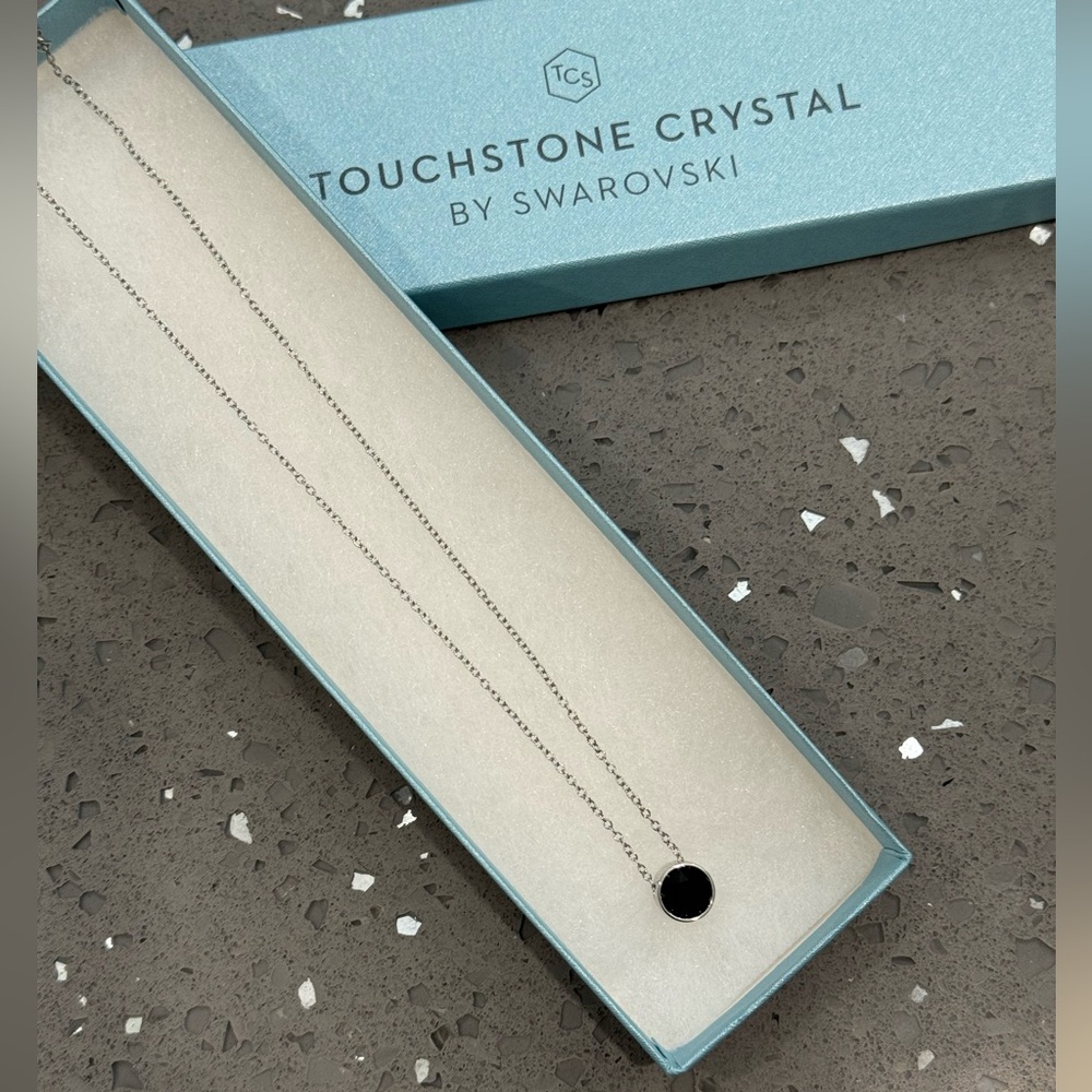 Touchstone Crystal by Swarovski, Jet Ice Necklace, New in box